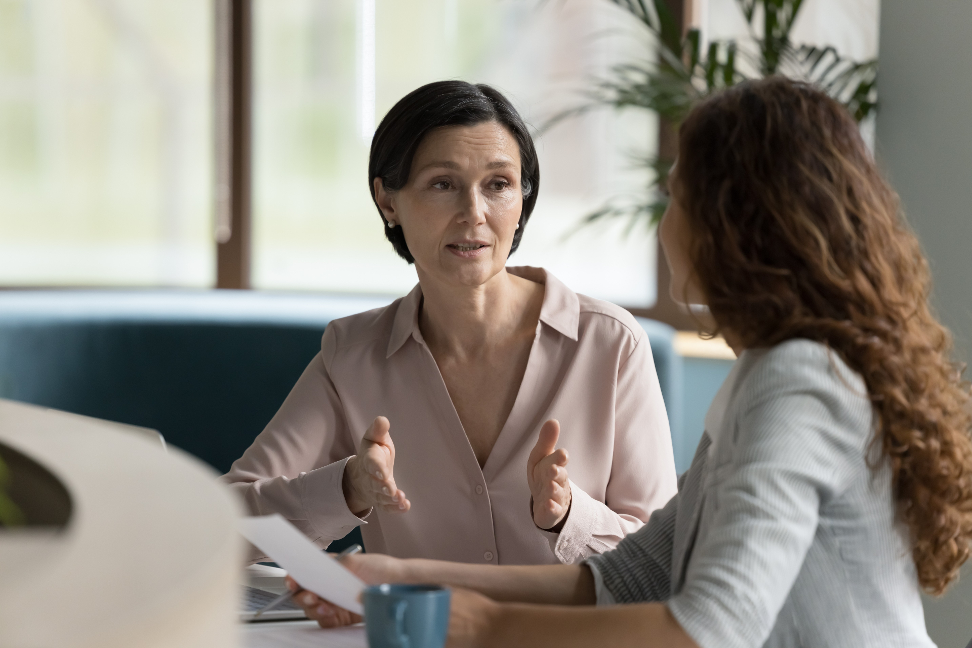 Property manager meeting with client